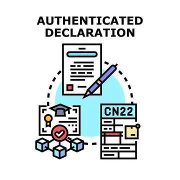 Authenticating declaration document process confirming information イラスト素材