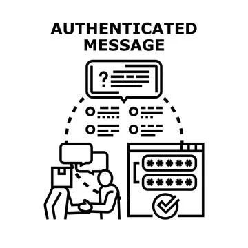 Authenticating digital message for secure communication transfer Illustrazione stock