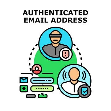 Authenticating email address for secure network access Stock Illustration