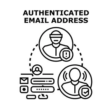 Authenticating email address for secure network access Stock Illustration
