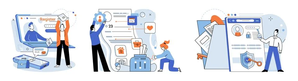 Authentication. Access to certain features requires proper authorization and Stock Illustration