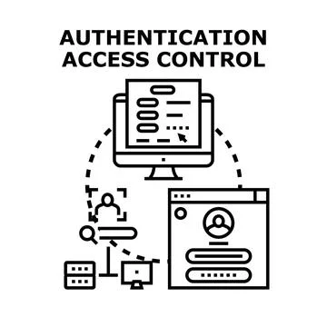 Authentication access control concept for digital security Stock Illustration