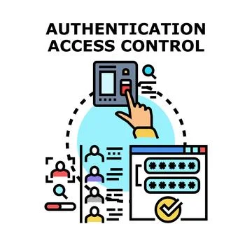 Authentication access control system user security concept 스톡 일러스트
