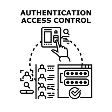 Authentication access control system user security concept Stock Illustration