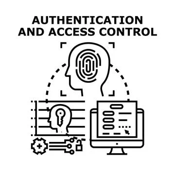 Authentication and access control concept vector illustration イラスト素材