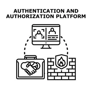Authentication and authorization platform securing digital access Stock Illustration