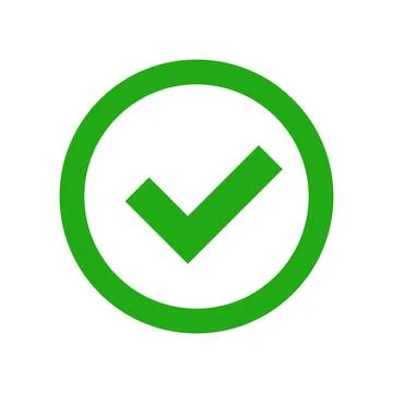 Authentication and authorization. Round check mark icon. Vectors. Stock Illustration