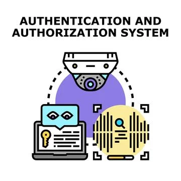 Authentication and authorization system for digital security Illustrazione stock