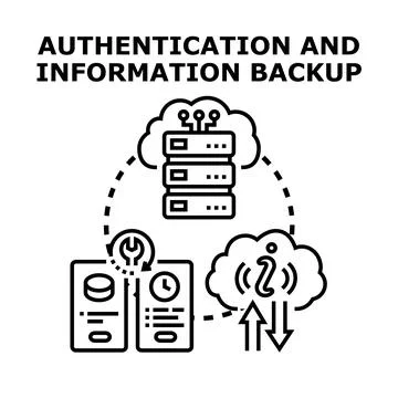 Authentication and information backup data security concept Stock Illustration