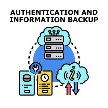 Authentication and information backup data security concept 스톡 일러스트