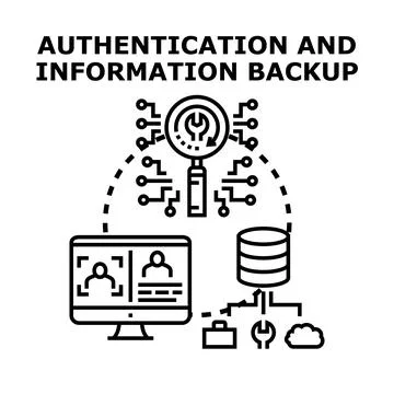 Authentication and information backup data security concept イラスト素材