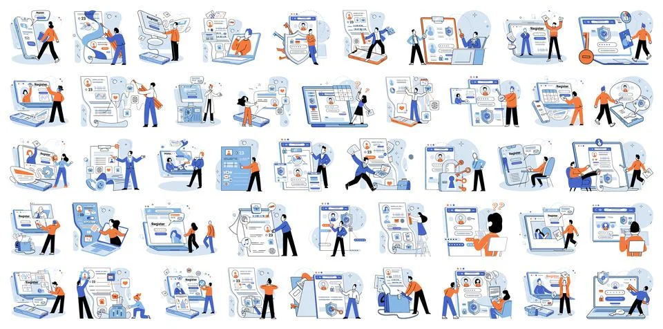 Authentication. The authentication concept emphasizes importance verifying user イラスト素材