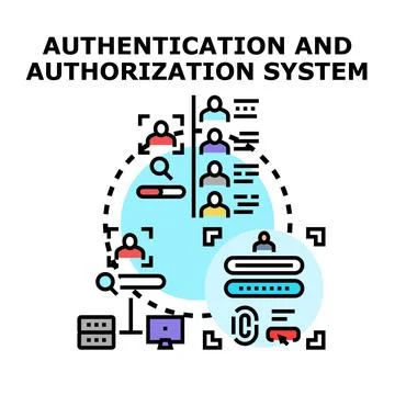 Authentication authorization system for user access security Stock Illustration