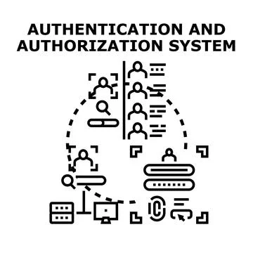 Authentication authorization system for user access security Stock Illustration