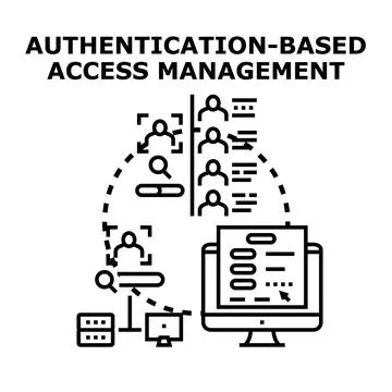 Authentication based access management system concept 스톡 일러스트