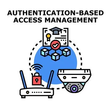 Authentication based access management system concept Stock Illustration