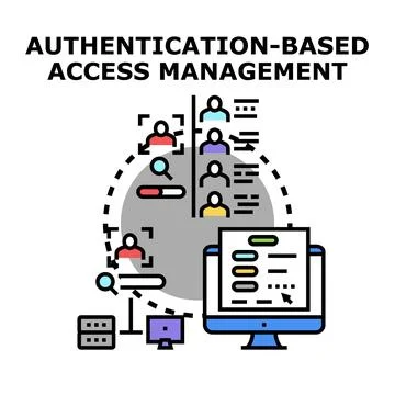 Authentication based access management system concept Stock Illustration