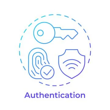 Authentication blue gradient concept icon Stock Illustration