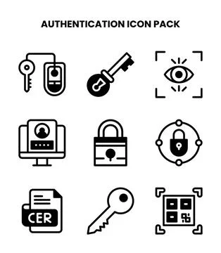 Authentication DuoTone Set Icons Pack Stock Illustration