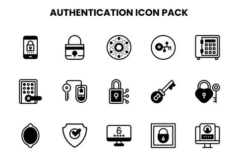 Authentication DuoTone UI Icons Pack Stock Illustration