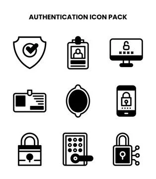 Authentication DuoTone UI Icons Pack Stock Illustration