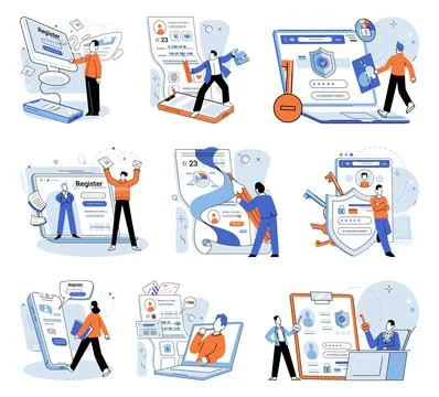 Authentication. Ensuring secure environment is paramount for protecting 스톡 일러스트