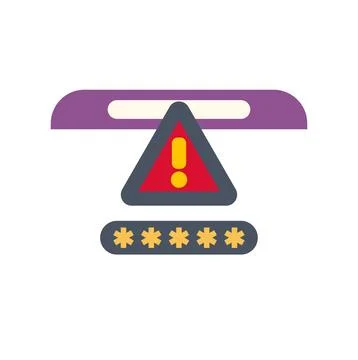 Authentication error alert showing password access denied イラスト素材