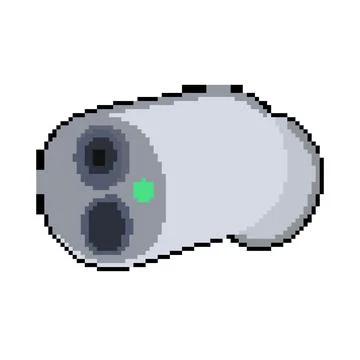 Authentication facial recognition camera pixel art vector illustration Stock Illustration