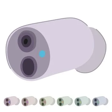 Authentication facial recognition camera vector cartoon graphic Illustrazione stock