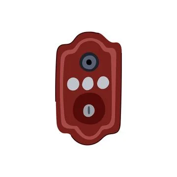 Authentication facial recognition lock cartoon vector illustration Stock Illustration