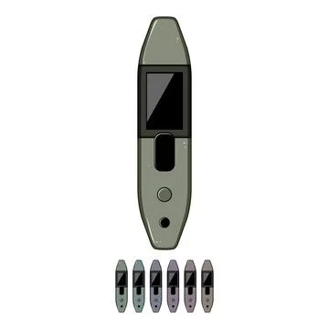 Authentication facial recognition lock cartoon vector graphic Stock Illustration