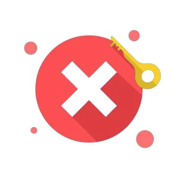 Authentication failure concept, wrong password notification pop up. Illustrazione stock