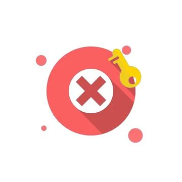 Authentication failure concept, wrong password notification pop up. Stock Illustration