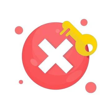 Authentication failure concept, wrong password notification pop up. Stock Illustration