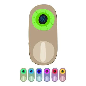 Authentication fingerprint door lock vector cartoon graphic Illustrazione stock