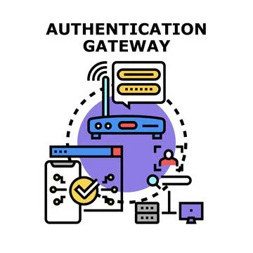 Authentication gateway access concept vector illustration Stock Illustration