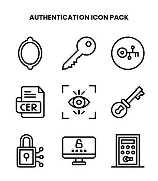 Authentication Line Scalable Icons Pack Stock-Illustration