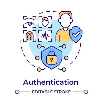 Authentication multi color concept icon Stock Illustration