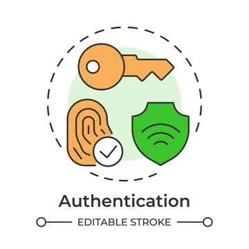 Authentication multi color concept icon Stock Illustration