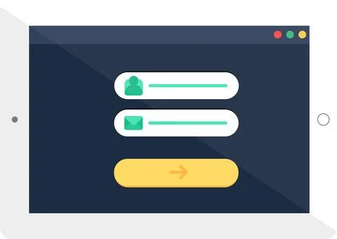 Authentication Page Website In Digital Tablet Illustrazione stock