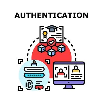 Authentication process securing digital identity access Stock Illustration