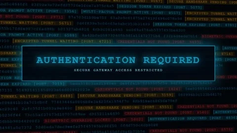 Authentication Required: Secure Gateway Access Restricted on Port Stream Stock Footage 342555029