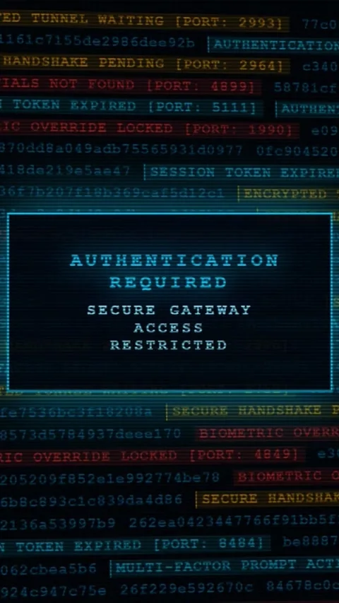 Authentication Required: Secure Gateway Access Restricted on Port Stream Stock Footage 342555111