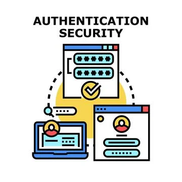 Authentication security concept with password verification process Stock Illustration