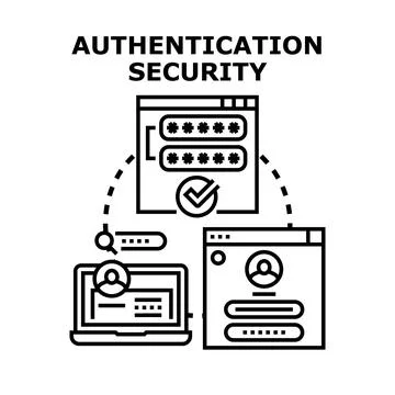 Authentication security concept with password verification process Stock Illustration