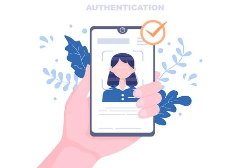 Authentication Security Vector Illustration Via Phone Or Computer For Code Me Illustrazione stock