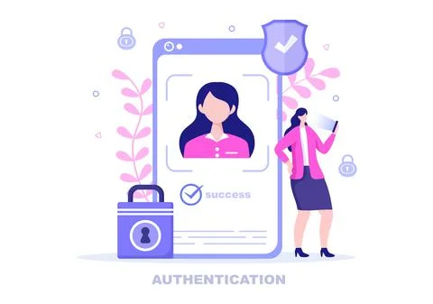 Authentication Security Vector Illustration Via Phone Or Computer For Code Me Stock Illustration
