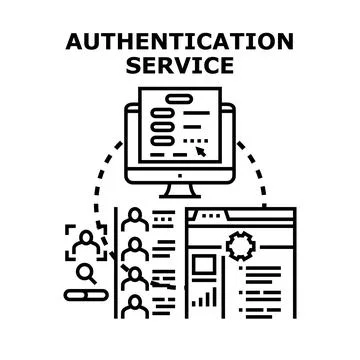 Authentication service concept for digital data security Stock Illustration