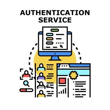 Authentication service concept for digital data security イラスト素材
