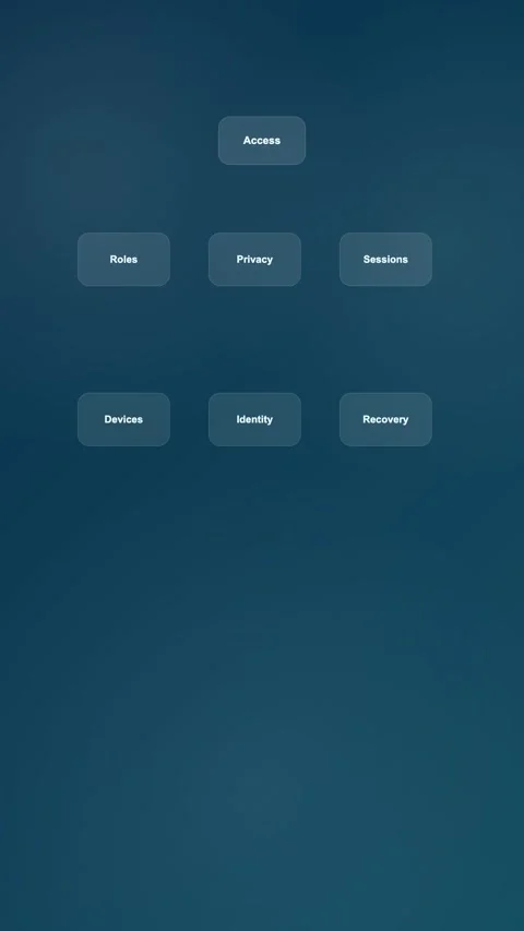 Authentication Settings Hub Modern Gradient SaaS Interface Vertical Animation Stock Footage 345155236